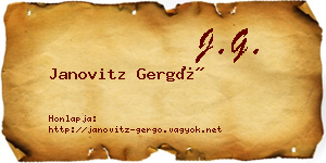 Janovitz Gergő névjegykártya